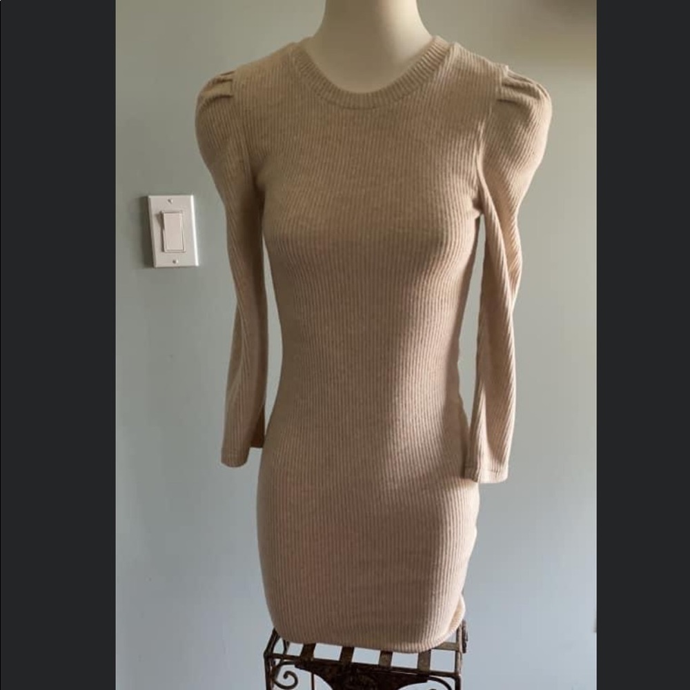 Tan sweater dress